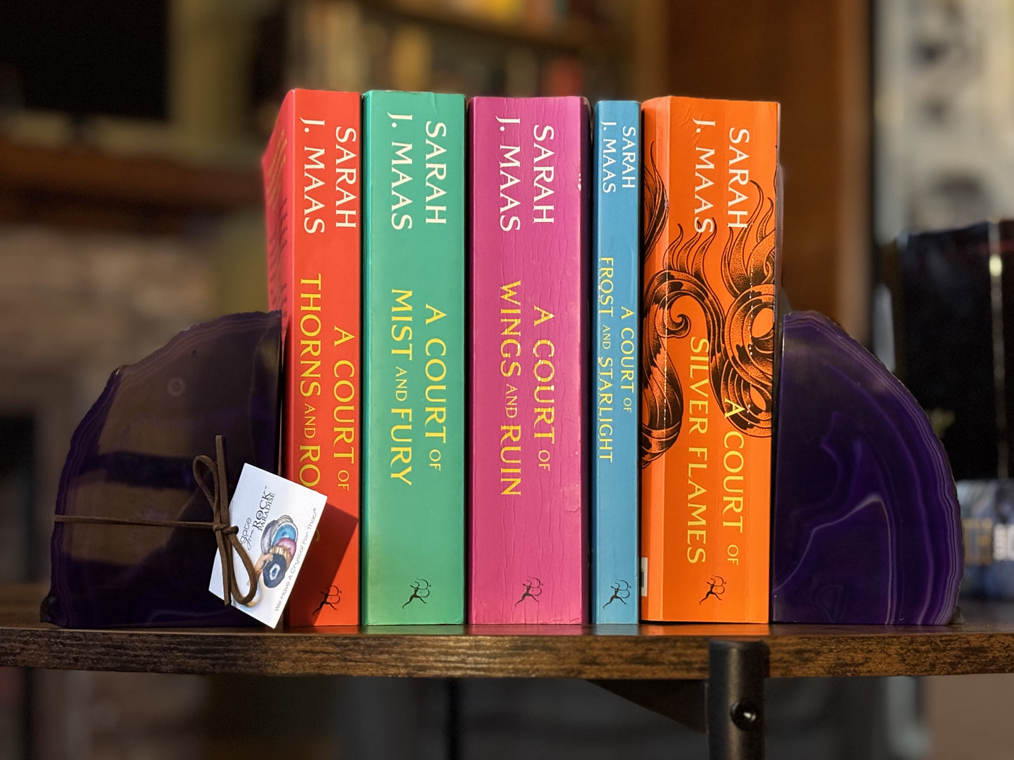 Handcrafted Purple Agate Geode Bookends