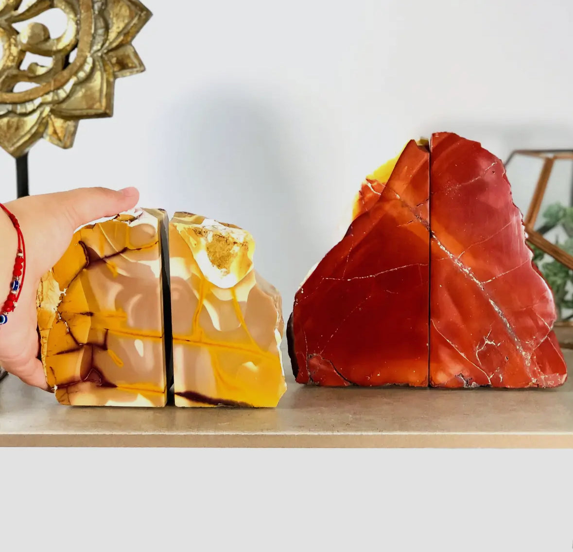 Rare Mookaite Jasper Bookends – one-of-a-kind addition to your bookshelf