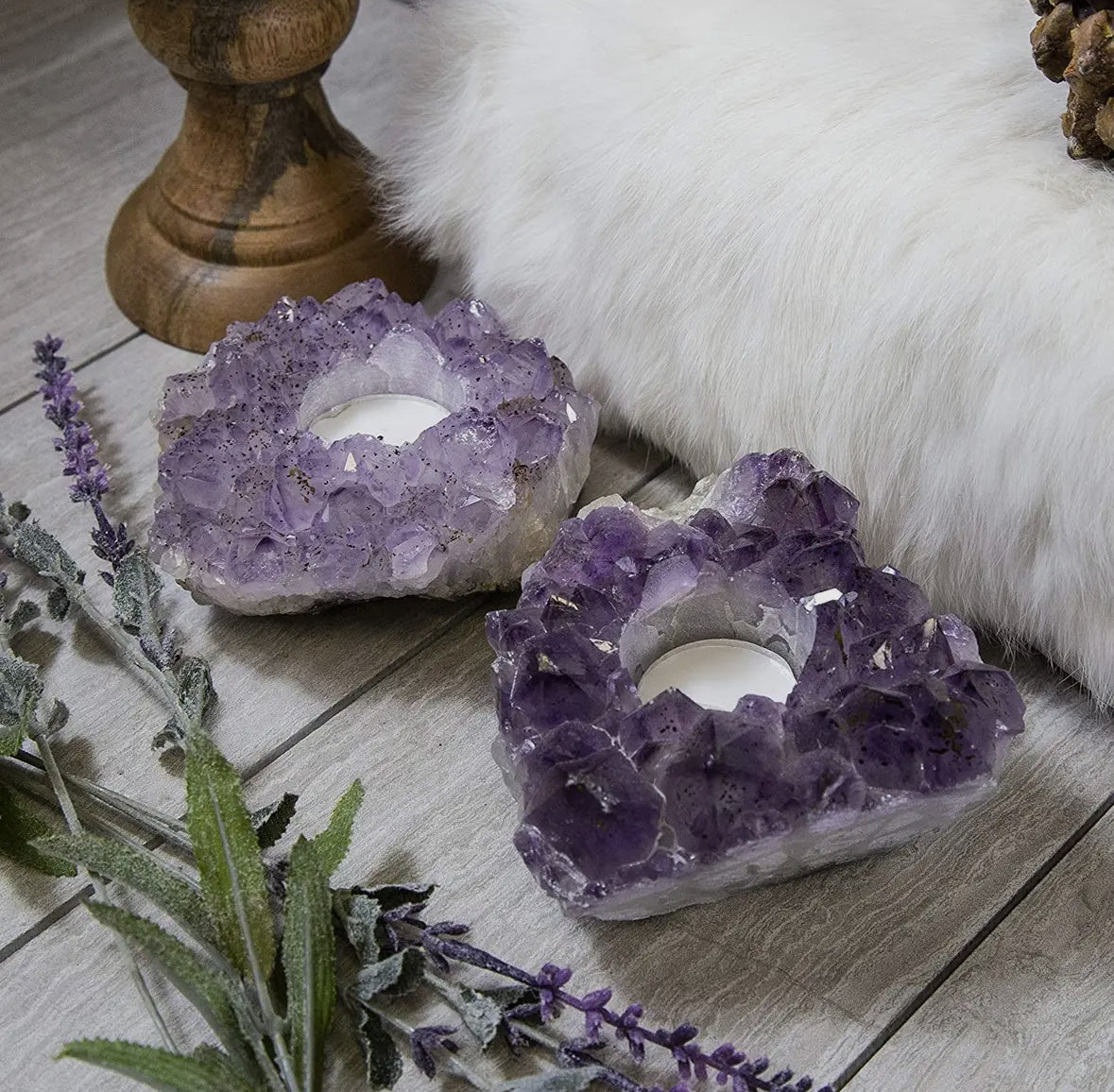 Amethyst Crystal Candle Holder