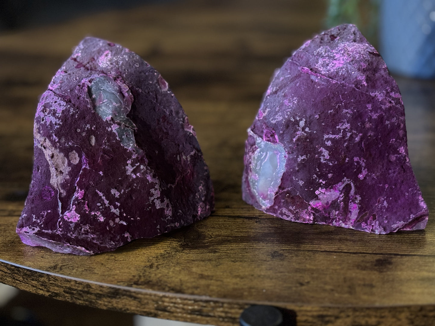 Crystal Agate Pink Bookends